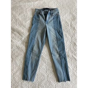 High Rise Two Tone Boyfriend Jeans